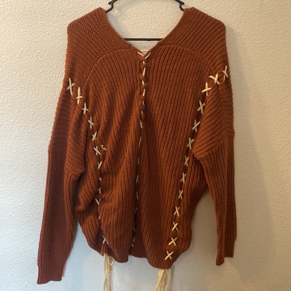 Sold….I Joah knitted sweater with strings size large - Picture 5 of 5